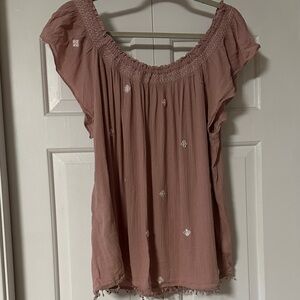 American Eagle Outfitters Mauve Embroidered top